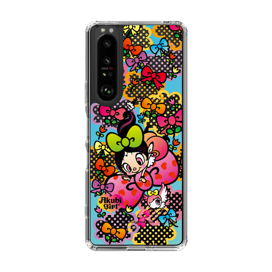 スリムプロテクションケース［ アクビガール - フラワーリボン ］