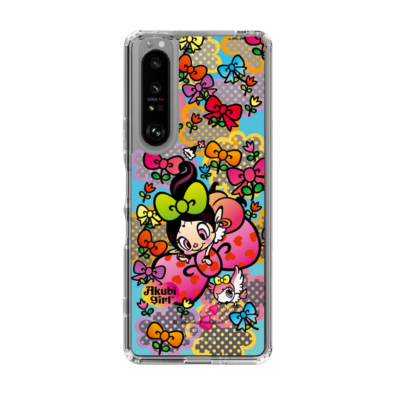 スリムプロテクションケース［ アクビガール - フラワーリボン ］