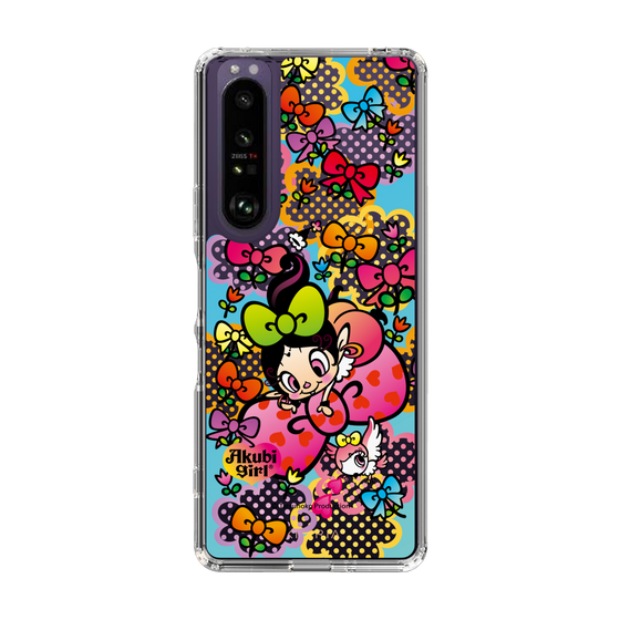 スリムプロテクションケース［ アクビガール - フラワーリボン ］