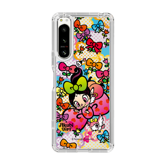 スリムプロテクションケース［ アクビガール - フラワーリボン ］