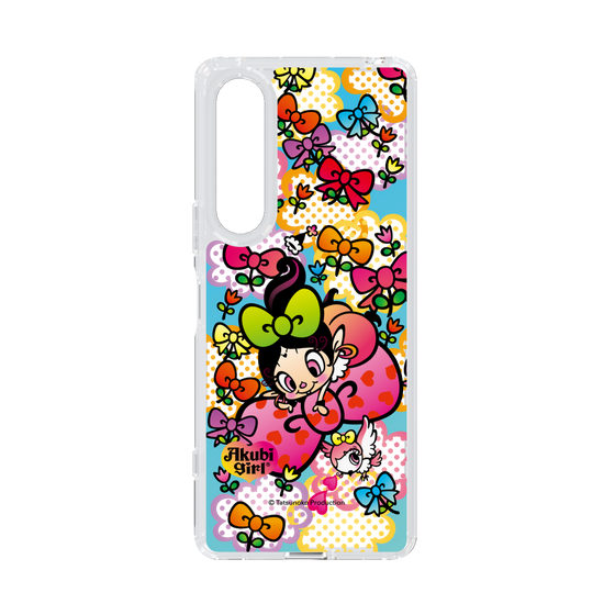 スリムプロテクションケース［ アクビガール - フラワーリボン ］