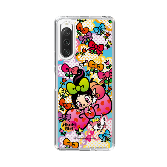 スリムプロテクションケース［ アクビガール - フラワーリボン ］