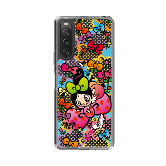 スリムプロテクションケース［ アクビガール - フラワーリボン ］