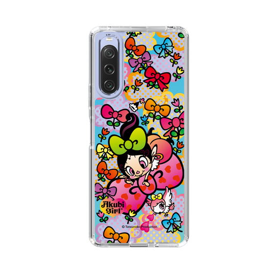スリムプロテクションケース［ アクビガール - フラワーリボン ］