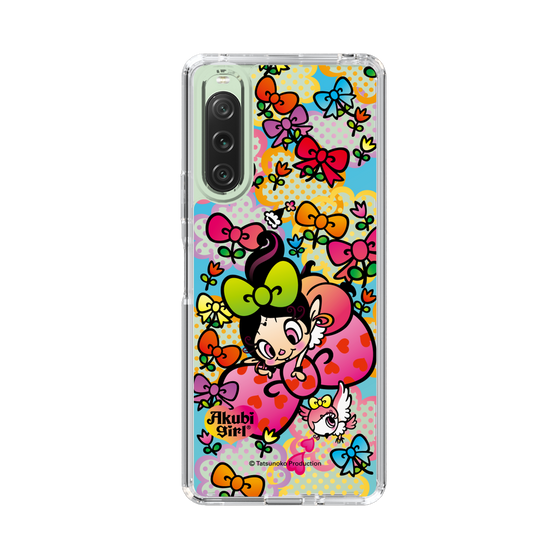 スリムプロテクションケース［ アクビガール - フラワーリボン ］