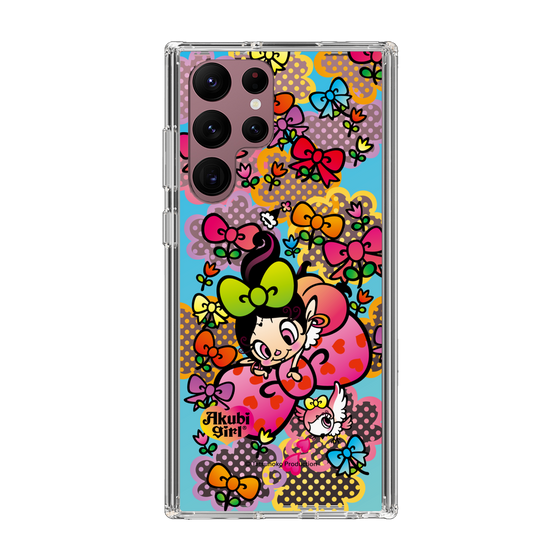 スリムプロテクションケース［ アクビガール - フラワーリボン ］
