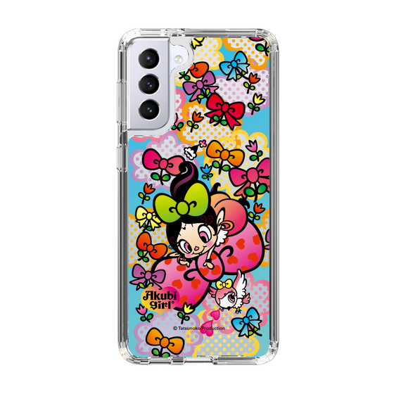 スリムプロテクションケース［ アクビガール - フラワーリボン ］