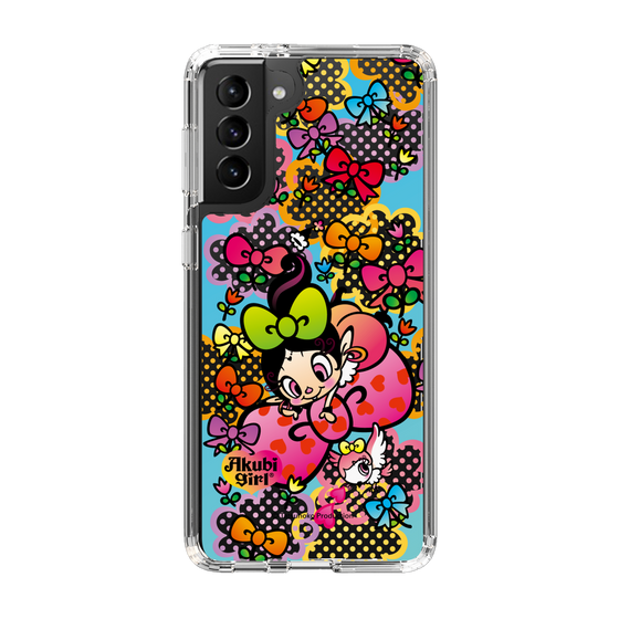 スリムプロテクションケース［ アクビガール - フラワーリボン ］