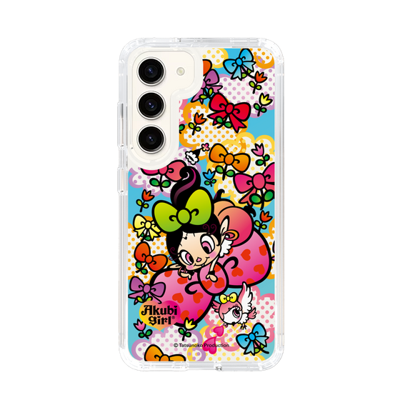 スリムプロテクションケース［ アクビガール - フラワーリボン ］