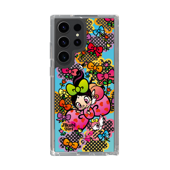 スリムプロテクションケース［ アクビガール - フラワーリボン ］
