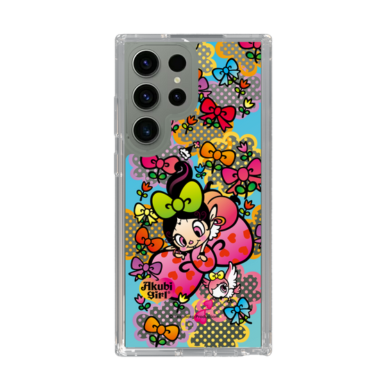 スリムプロテクションケース［ アクビガール - フラワーリボン ］