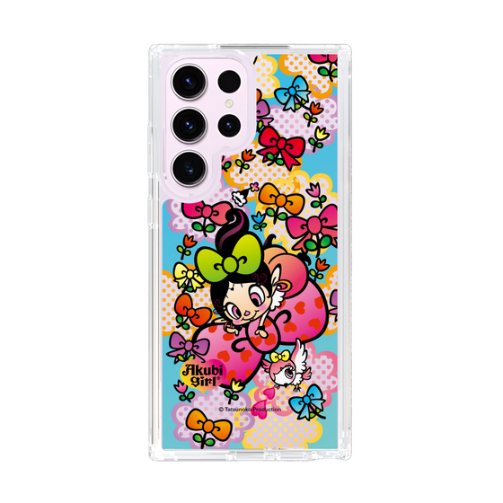 スリムプロテクションケース［ アクビガール - フラワーリボン ］