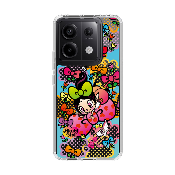 スリムプロテクションケース［ アクビガール - フラワーリボン ］
