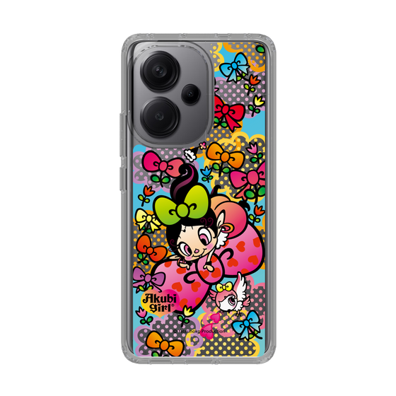 スリムプロテクションケース［ アクビガール - フラワーリボン ］