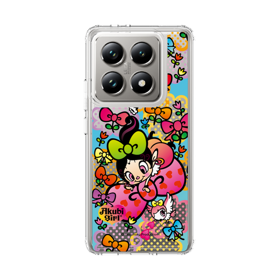 スリムプロテクションケース［ アクビガール - フラワーリボン ］
