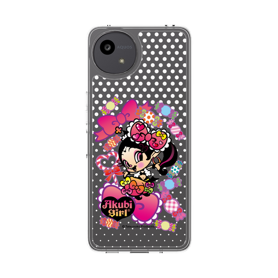 スリムプロテクションケース［ アクビガール - キャンディーリボン ］