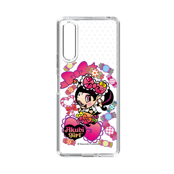 スリムプロテクションケース［ アクビガール - キャンディーリボン ］