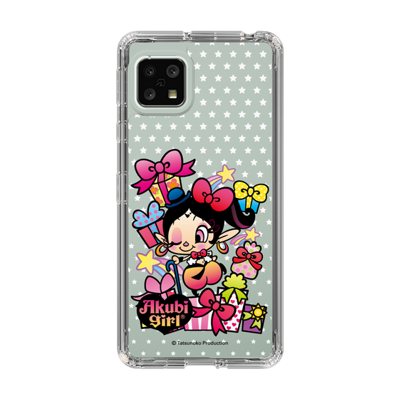 スリムプロテクションケース［ アクビガール - プレゼントリボン ］