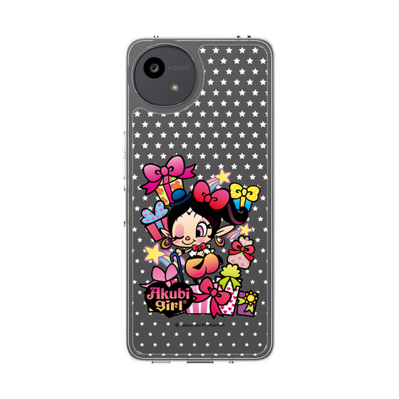 スリムプロテクションケース［ アクビガール - プレゼントリボン ］