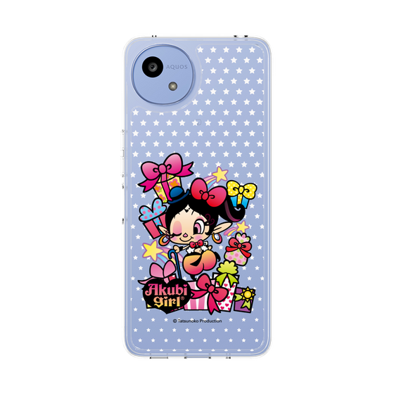 スリムプロテクションケース［ アクビガール - プレゼントリボン ］