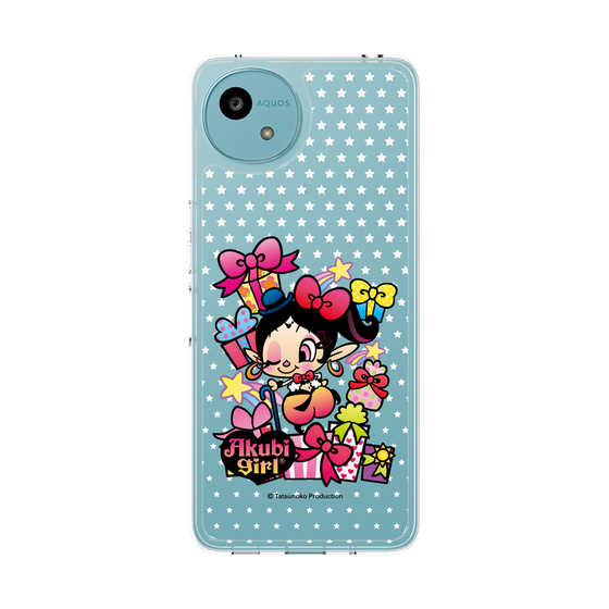 スリムプロテクションケース［ アクビガール - プレゼントリボン ］