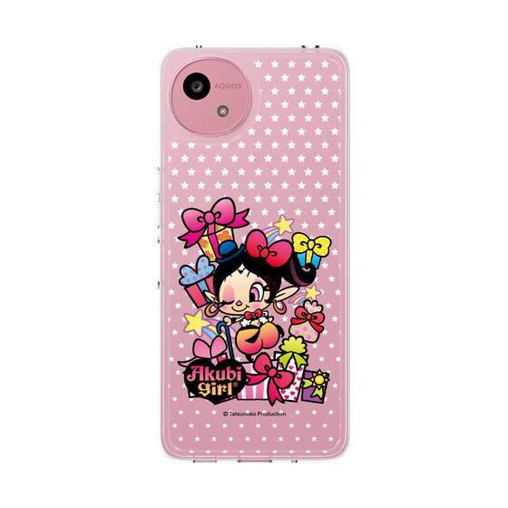 スリムプロテクションケース［ アクビガール - プレゼントリボン ］