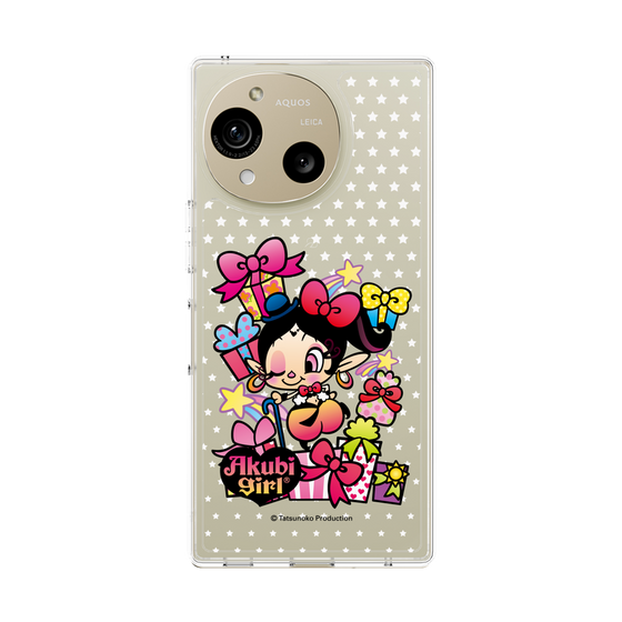 スリムプロテクションケース［ アクビガール - プレゼントリボン ］