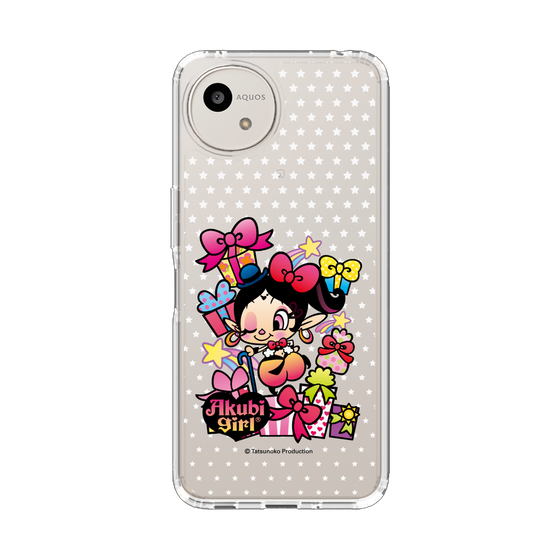 スリムプロテクションケース［ アクビガール - プレゼントリボン ］