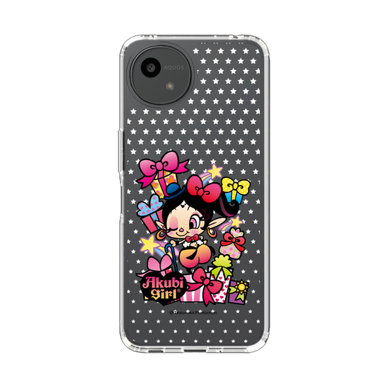 スリムプロテクションケース［ アクビガール - プレゼントリボン ］