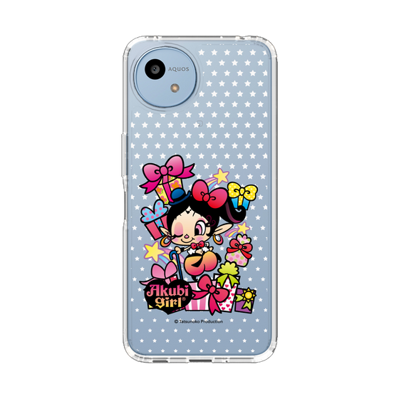 スリムプロテクションケース［ アクビガール - プレゼントリボン ］