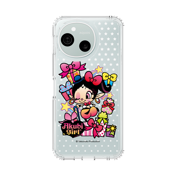 スリムプロテクションケース［ アクビガール - プレゼントリボン ］