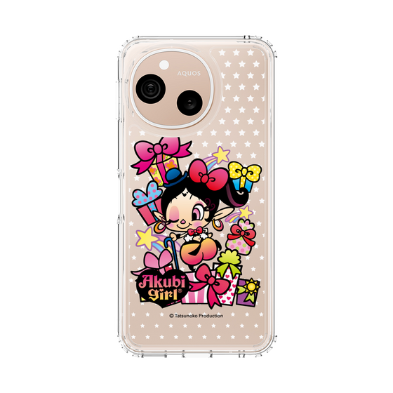 スリムプロテクションケース［ アクビガール - プレゼントリボン ］