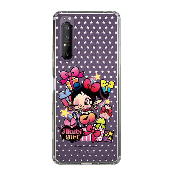 スリムプロテクションケース［ アクビガール - プレゼントリボン ］