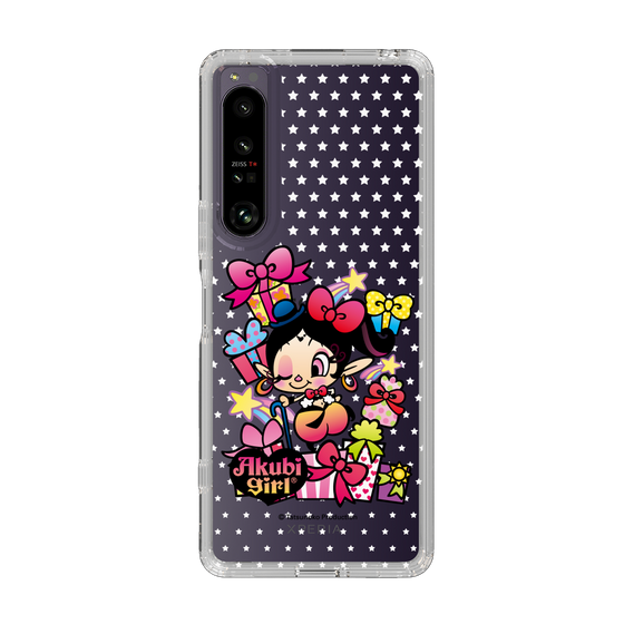 スリムプロテクションケース［ アクビガール - プレゼントリボン ］