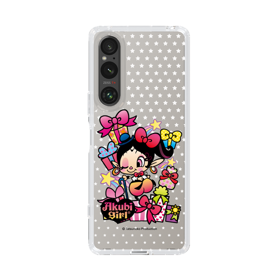 スリムプロテクションケース［ アクビガール - プレゼントリボン ］