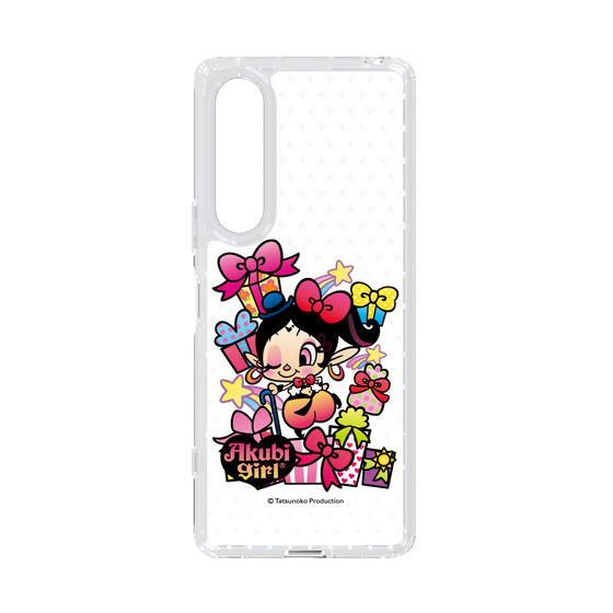 スリムプロテクションケース［ アクビガール - プレゼントリボン ］