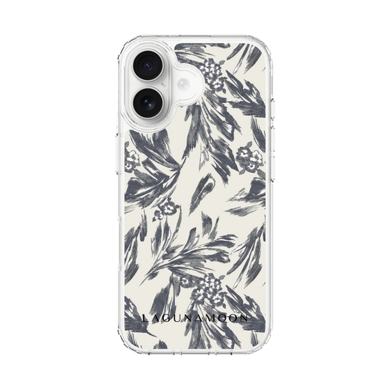 スリムプロテクションケース［ LAGUNAMOON - ボタニカルジャガード - White×Black ］