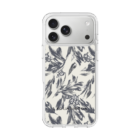 スリムプロテクションケース［ LAGUNAMOON - ボタニカルジャガード - White×Black ］