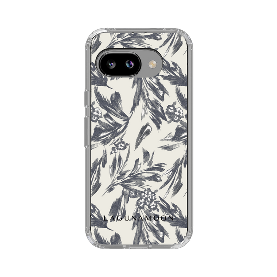 スリムプロテクションケース［ LAGUNAMOON - ボタニカルジャガード - White×Black ］