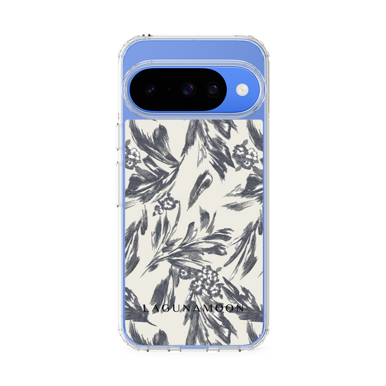 スリムプロテクションケース［ LAGUNAMOON - ボタニカルジャガード - White×Black ］