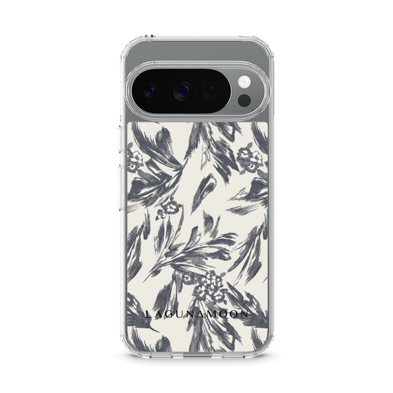 スリムプロテクションケース［ LAGUNAMOON - ボタニカルジャガード - White×Black ］