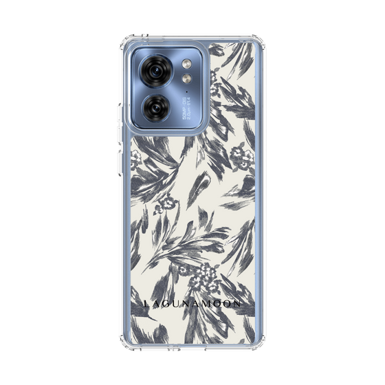 スリムプロテクションケース［ LAGUNAMOON - ボタニカルジャガード - White×Black ］