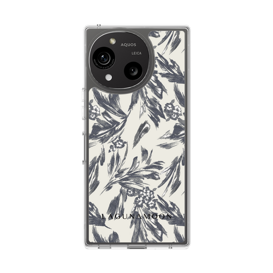 スリムプロテクションケース［ LAGUNAMOON - ボタニカルジャガード - White×Black ］