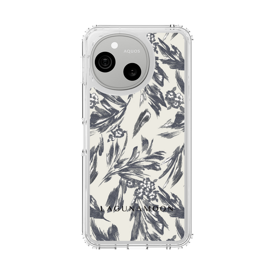 スリムプロテクションケース［ LAGUNAMOON - ボタニカルジャガード - White×Black ］