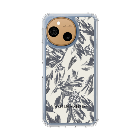 スリムプロテクションケース［ LAGUNAMOON - ボタニカルジャガード - White×Black ］