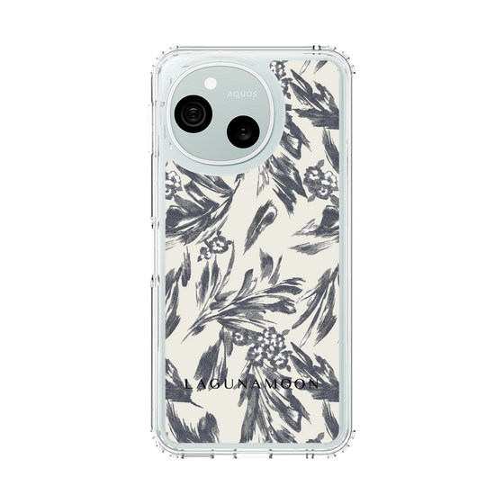 スリムプロテクションケース［ LAGUNAMOON - ボタニカルジャガード - White×Black ］