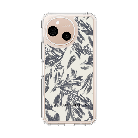 スリムプロテクションケース［ LAGUNAMOON - ボタニカルジャガード - White×Black ］