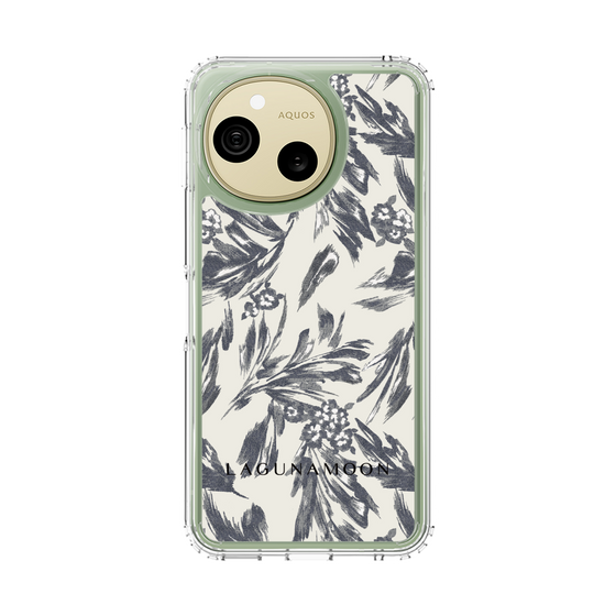 スリムプロテクションケース［ LAGUNAMOON - ボタニカルジャガード - White×Black ］