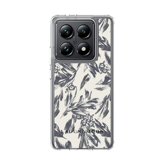 スリムプロテクションケース［ LAGUNAMOON - ボタニカルジャガード - White×Black ］