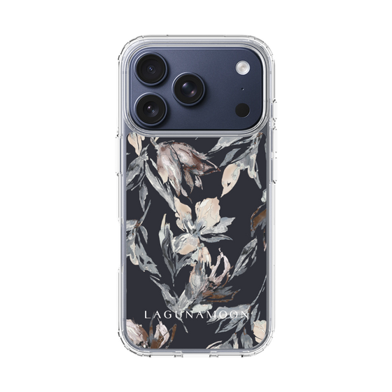 スリムプロテクションケース［ LAGUNAMOON - ニュアンスフラワー - Navy ］